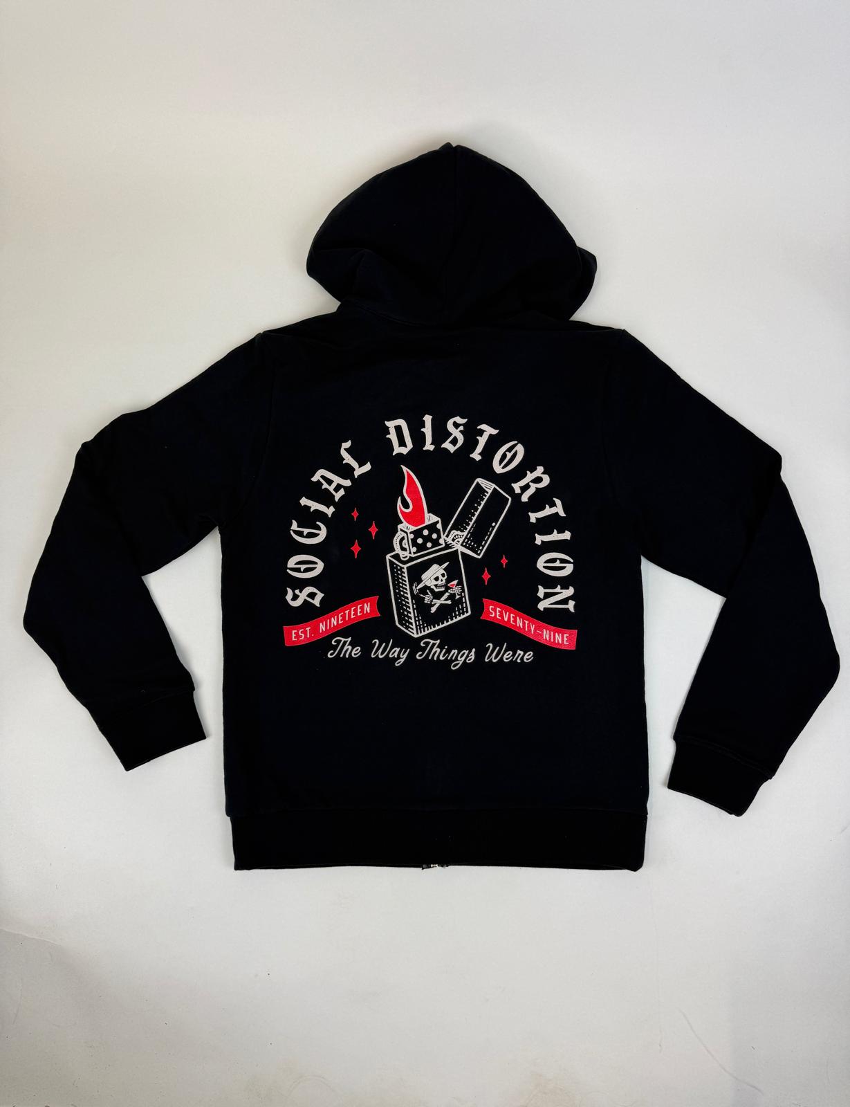 38.3 SOCIAL DISTORTION - Lighter Black Hoodie
