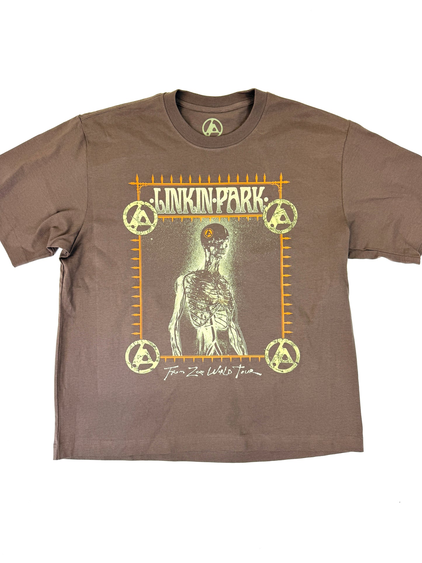 09.1 LINKIN PARK - Green Skeleton WERCHTER Brown Tee