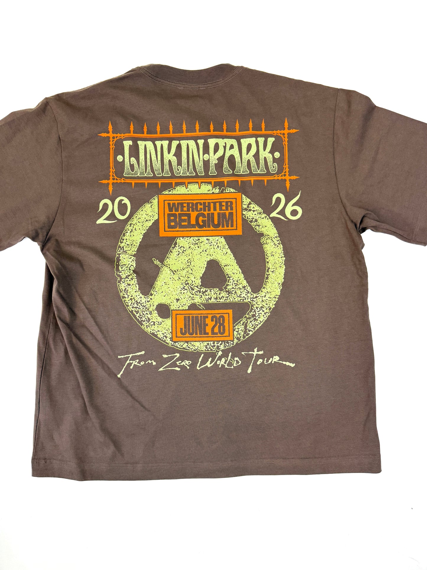 09.1 LINKIN PARK - Green Skeleton WERCHTER Brown Tee