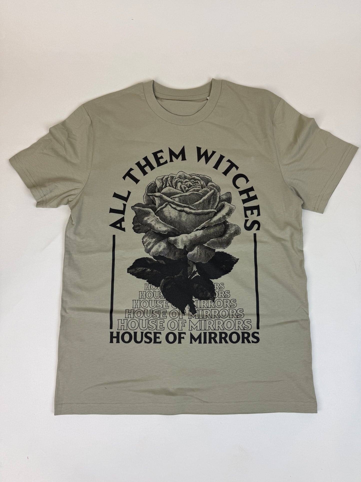 15.2 ALL THEM WITCHES - Rose House of mirrors Dateback Kaki Tee
