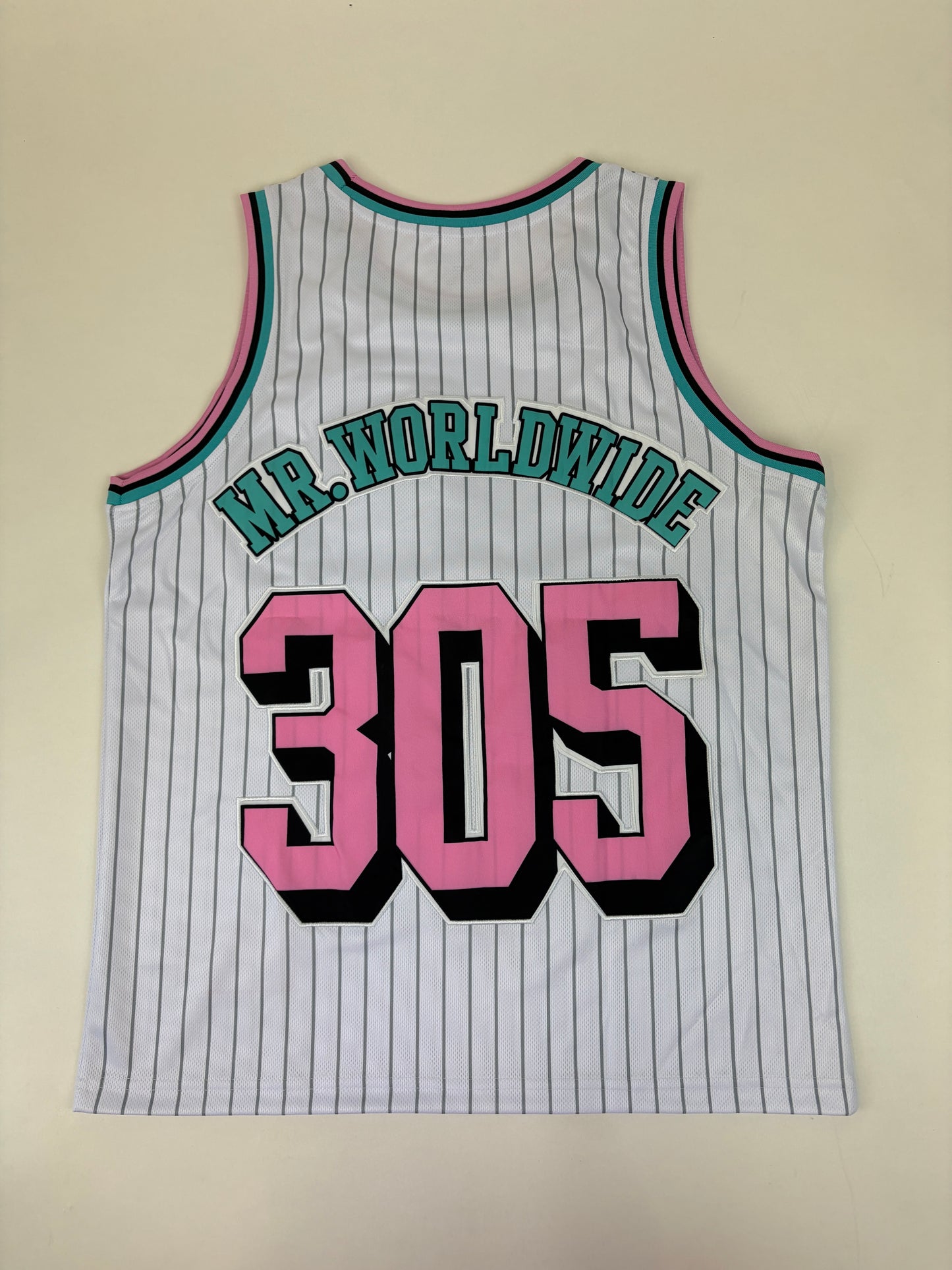 06.2 PITBULL - Mr Wordlwide Basketball White Shirt