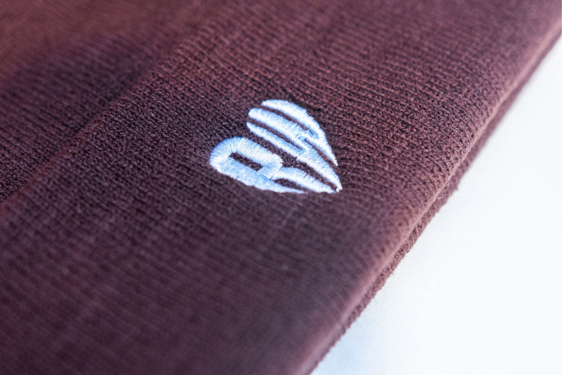 RW Heart Beanie Brown