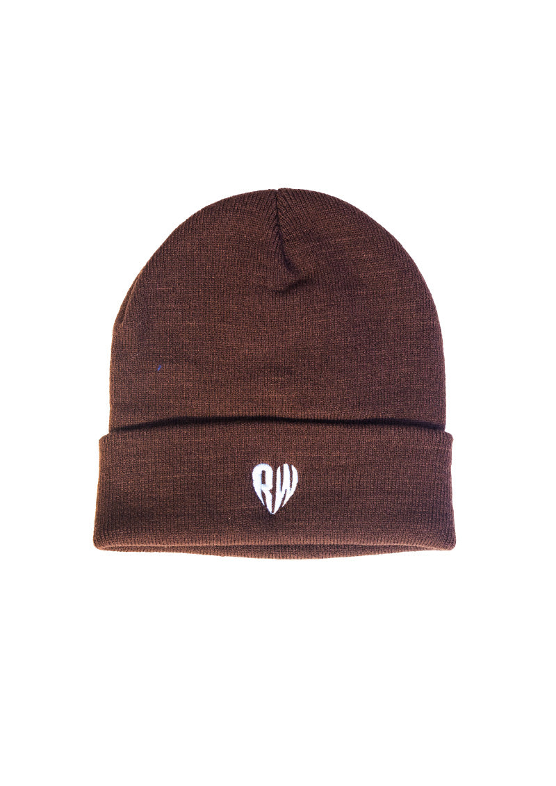 RW Heart Beanie Brown
