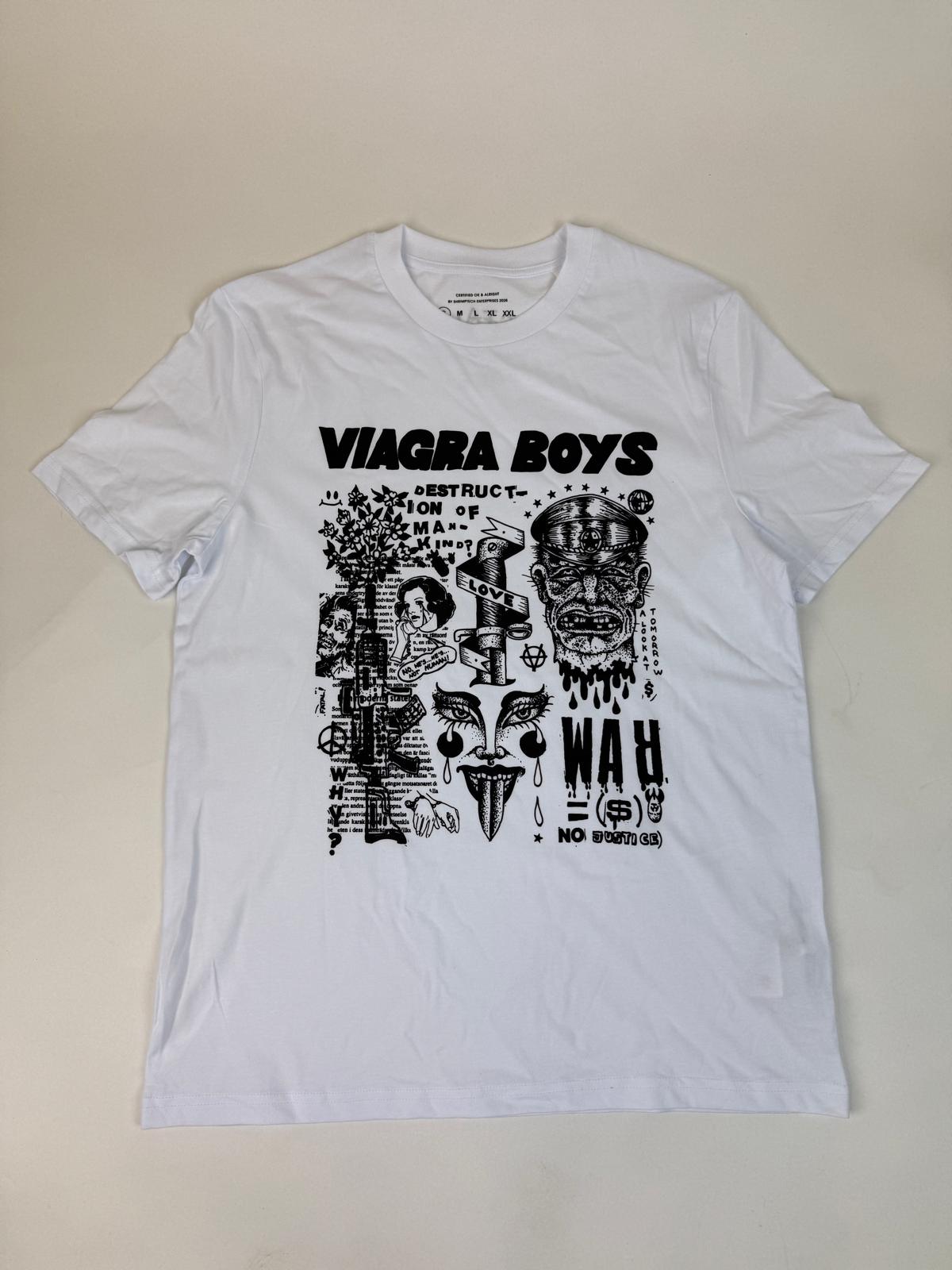 33.1 VIAGRA BOYS - CARTOON WHITE TEE