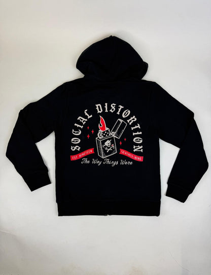 38.3 SOCIAL DISTORTION - Lighter Black Hoodie