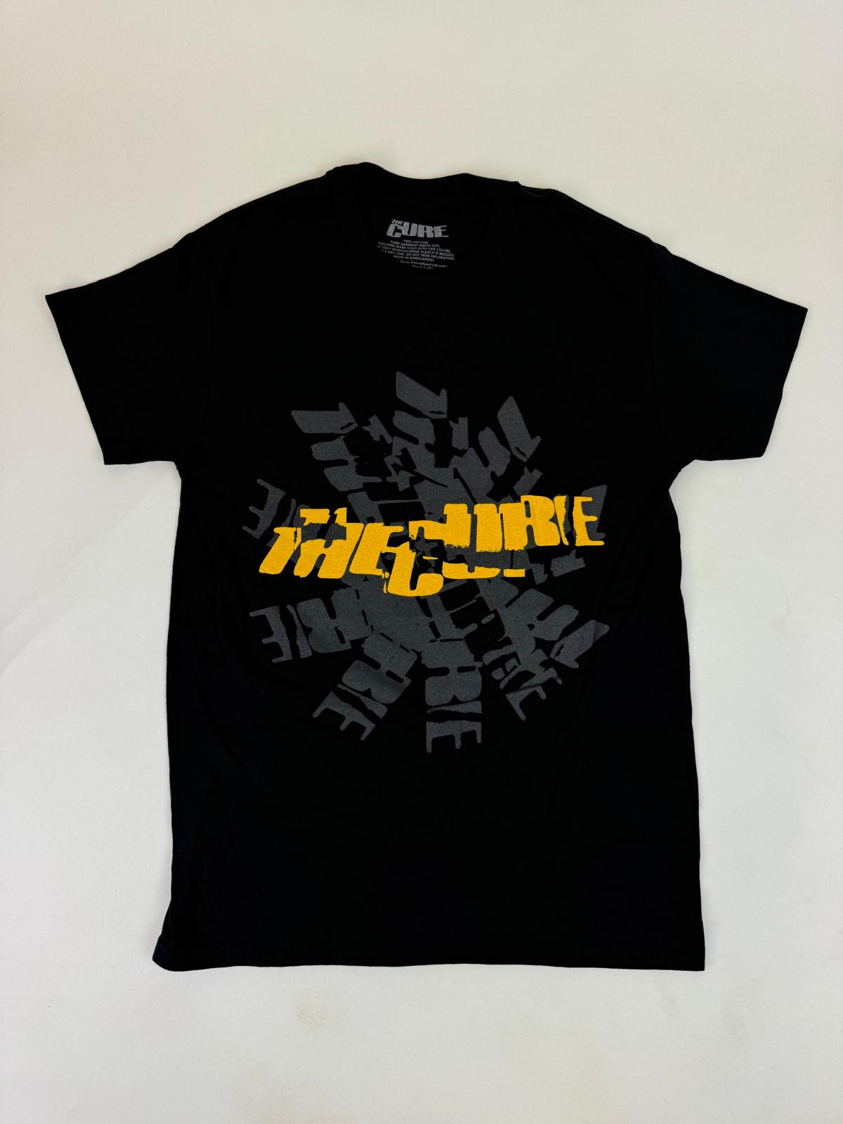 48.3 THE CURE - Yellow Spiral Black Tee