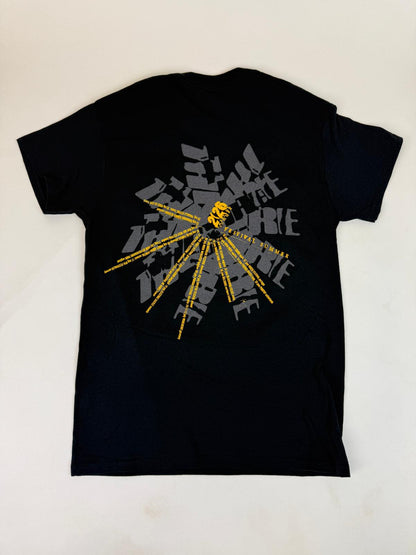 48.3 THE CURE - Yellow Spiral Black Tee